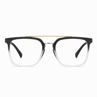 Wood Grain Black Top Clear Bottom